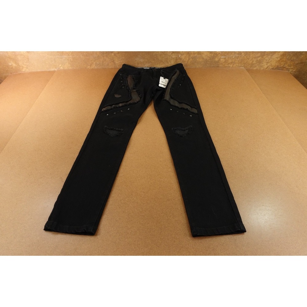 Blac Leaf Mens Size 32 x 32 Slim Black Fear Nothing Denim Cut & Sew Jeans NWT
